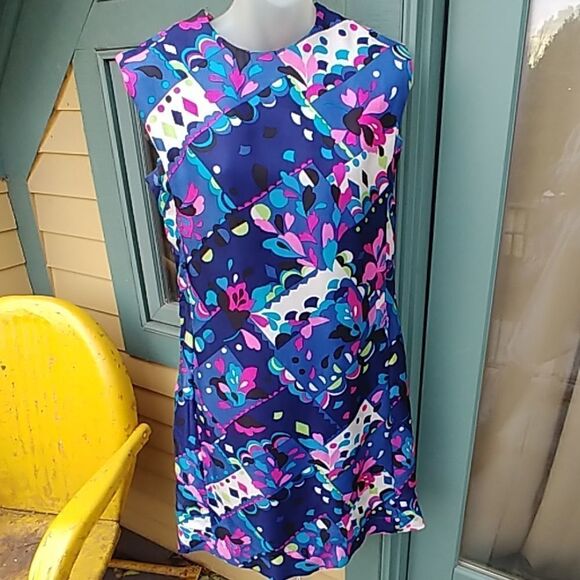 Vintage 60s Vivid Sleeveless Dress and Jacket - Picture 1 of 8